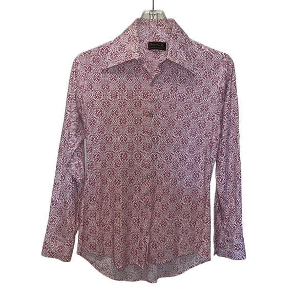Vintage 70s DEERFIELD Teen Boys Button Shirt~Short Sleeve~MCM~sz 16 - Picture 1 of 8